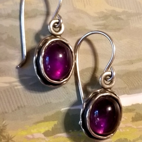 Silpada Sterling Silver Amethyst Earrings - Picture 1 of 9